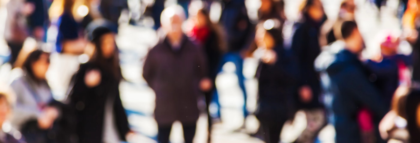 crowd walking Los Angeles